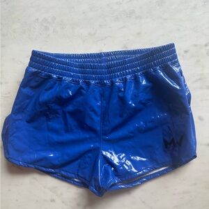 MODUS VIVENDI Blue PVC Men's Shorts. Snap sides. Great for costumes or parties.